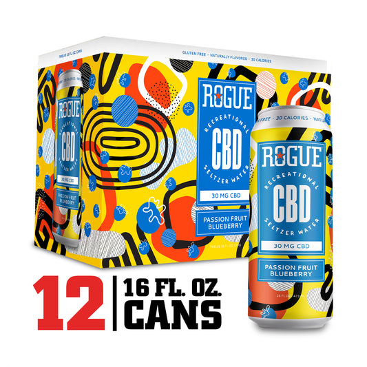 Passion Fruit Blueberry CBD Seltzer - 12 pack